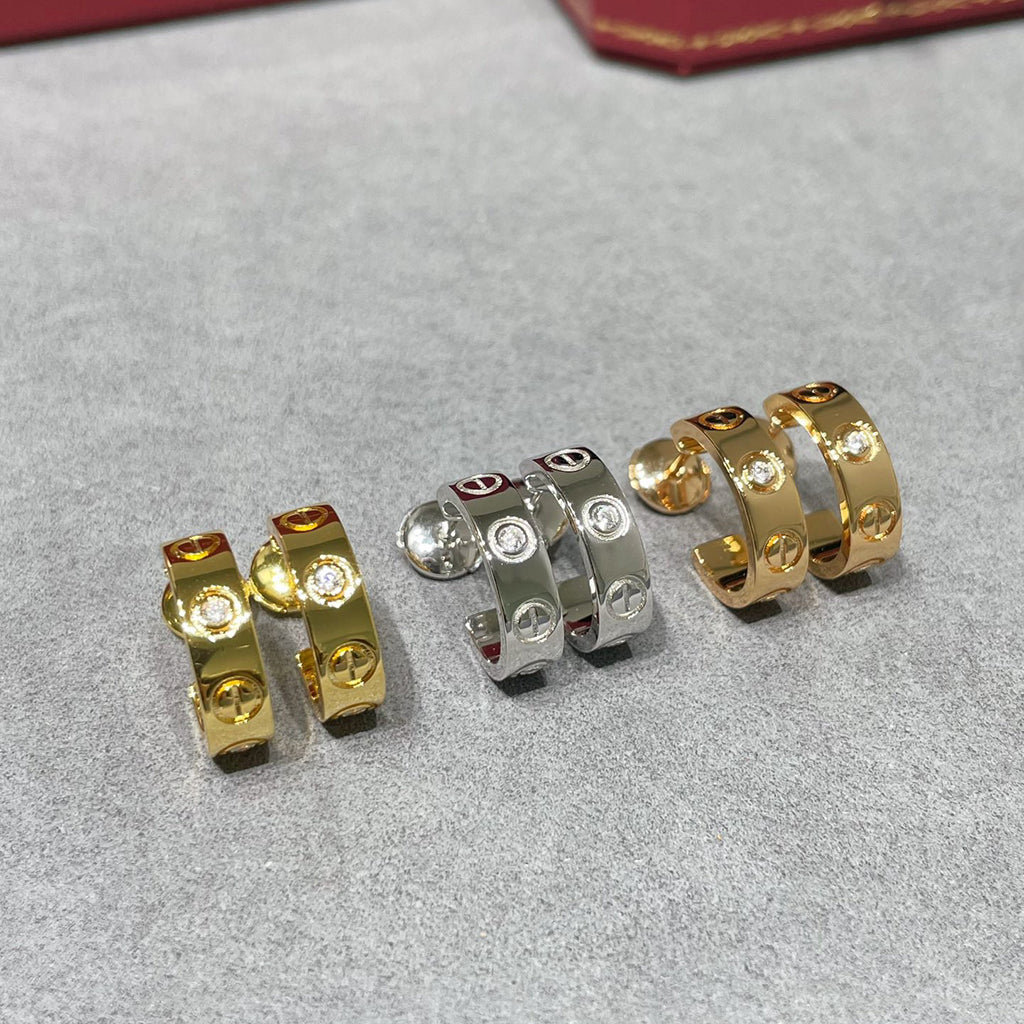 [Luxe Jewelry]LOVE EARRINGS 5.7MM 2 DIAMONDS