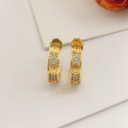 [Luxe Jewelry]LOVE 5.5MM DIAMOND PAVED EARRINGS