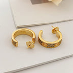 [Luxe Jewelry]LOVE 5.5MM DIAMOND PAVED EARRINGS