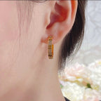 [Luxe Jewelry]LOVE EARRINGS 3.6MM DIAMOND PAVED