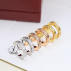 [Luxe Jewelry]LOVE 5.5MM DIAMOND PAVED EARRINGS