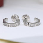 [Luxe Jewelry]LOVE 5.5MM DIAMOND PAVED EARRINGS