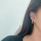[Luxe Jewelry]LOVE 5.5MM DIAMOND PAVED EARRINGS