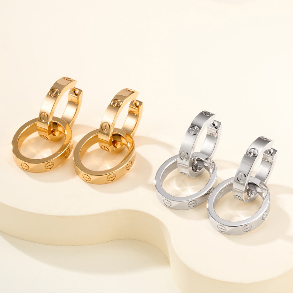 [Luxe Jewelry]LOVE 3.3MM DANGLE EARRINGS
