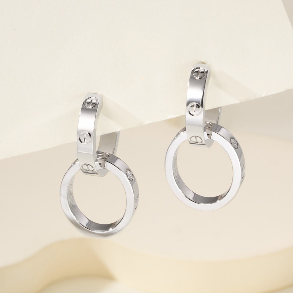 [Luxe Jewelry]LOVE 3.3MM DANGLE EARRINGS