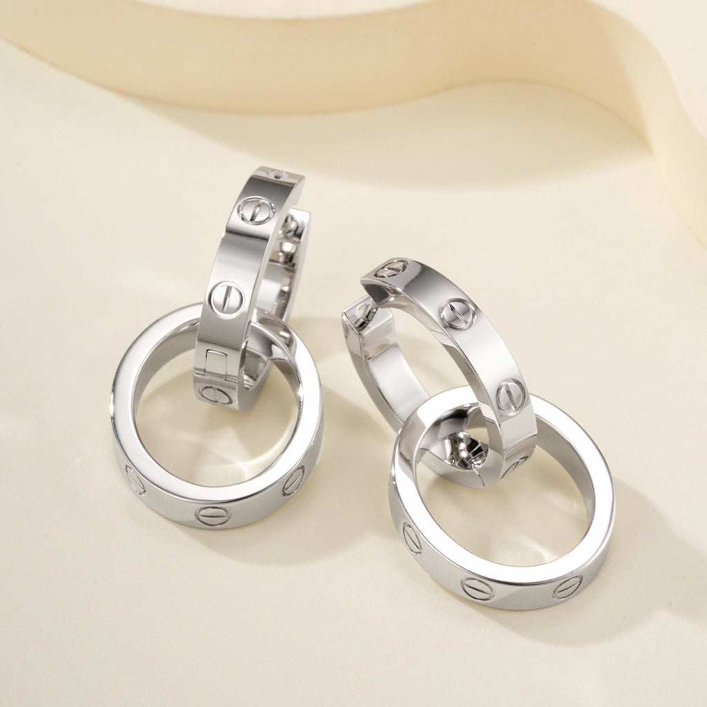 [Luxe Jewelry]LOVE 3.3MM DANGLE EARRINGS