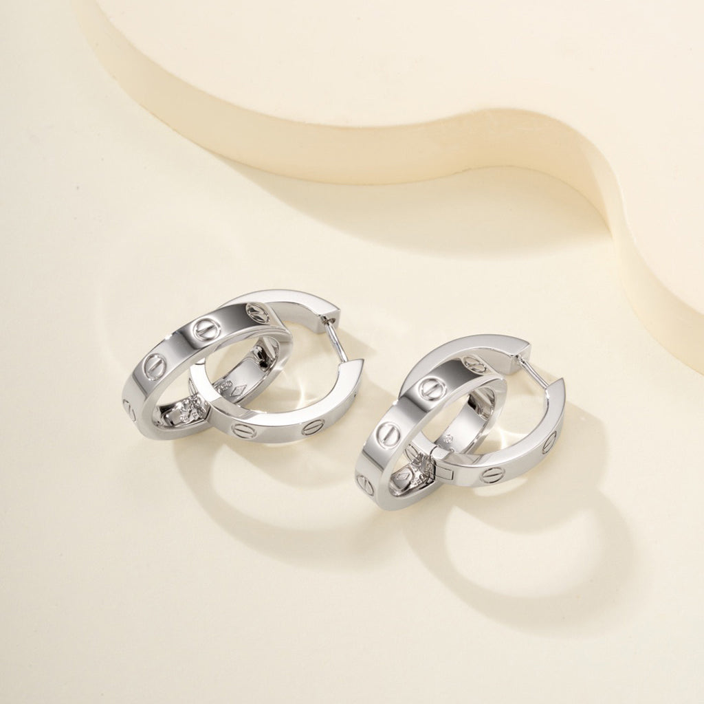 [Luxe Jewelry]LOVE 3.3MM DANGLE EARRINGS