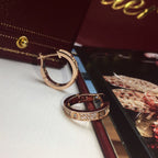[Luxe Jewelry]LOVE 5.5MM DIAMOND PAVED EARRINGS