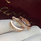 [Luxe Jewelry]LOVE 5.5MM DIAMOND PAVED EARRINGS