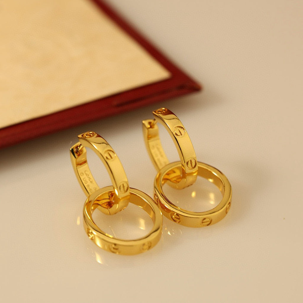 [Luxe Jewelry]LOVE 3.3MM DANGLE EARRINGS
