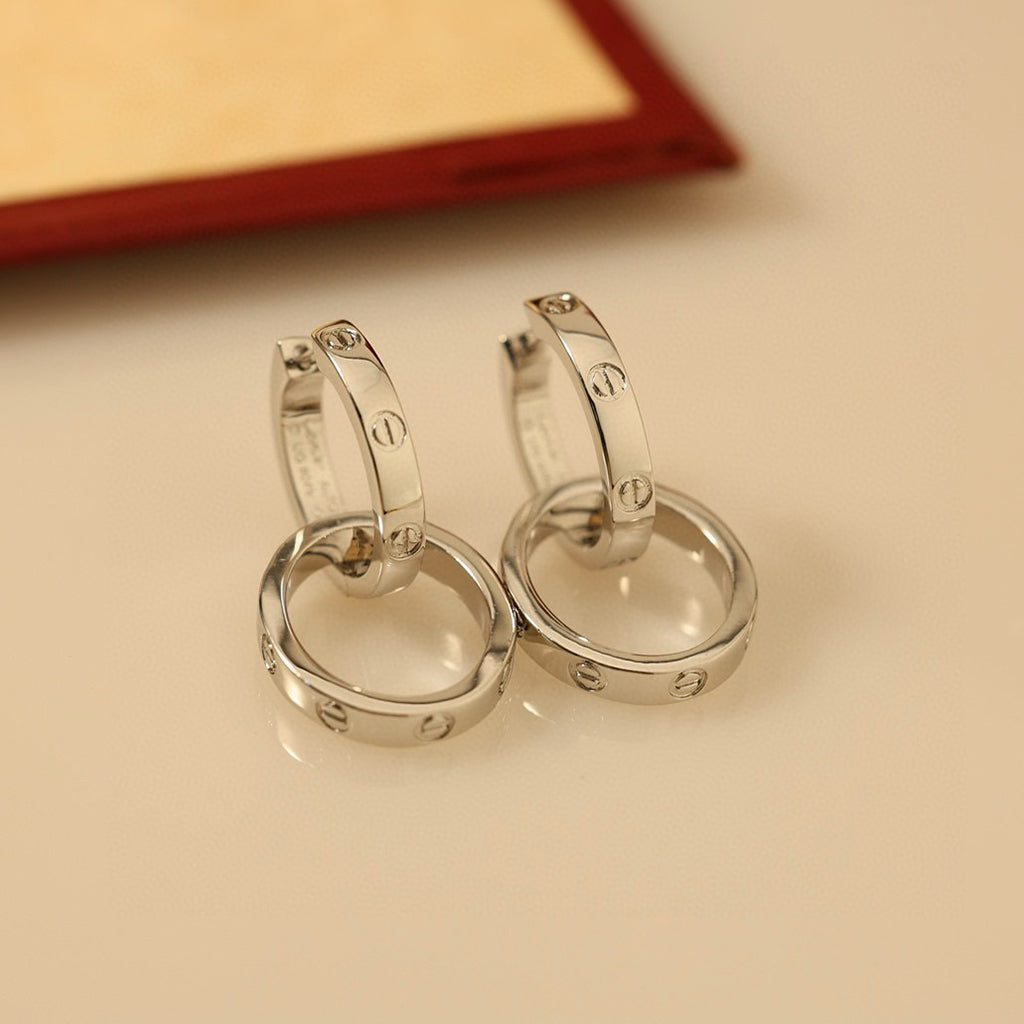 [Luxe Jewelry]LOVE 3.3MM DANGLE EARRINGS
