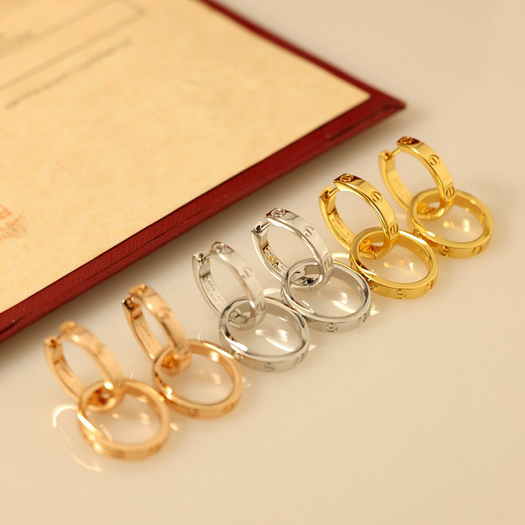 [Luxe Jewelry]LOVE 3.3MM DANGLE EARRINGS