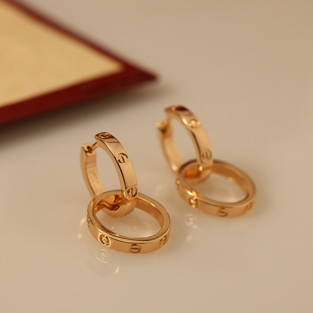 [Luxe Jewelry]LOVE 3.3MM DANGLE EARRINGS