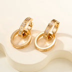 [Luxe Jewelry]LOVE 3.3MM DANGLE HALF DIAMOND EARRINGS