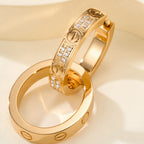 [Luxe Jewelry]LOVE 3.3MM DANGLE HALF DIAMOND EARRINGS