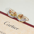 [Luxe Jewelry]TRINITY HALF DIAMOND  CLASSIC EARRINGS