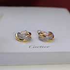 [Luxe Jewelry]TRINITY HALF DIAMOND  CLASSIC EARRINGS