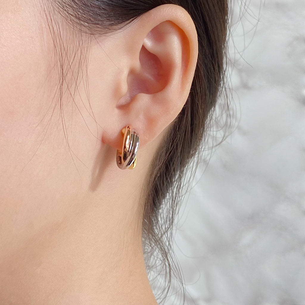 [Luxe Jewelry]TRINITY ON DIAMOND CLASSIC EARRINGS
