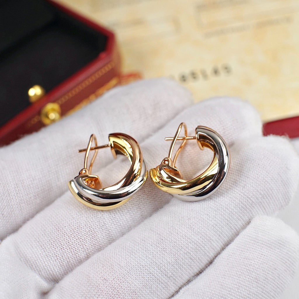 [Luxe Jewelry]TRINITY ON DIAMOND CLASSIC EARRINGS