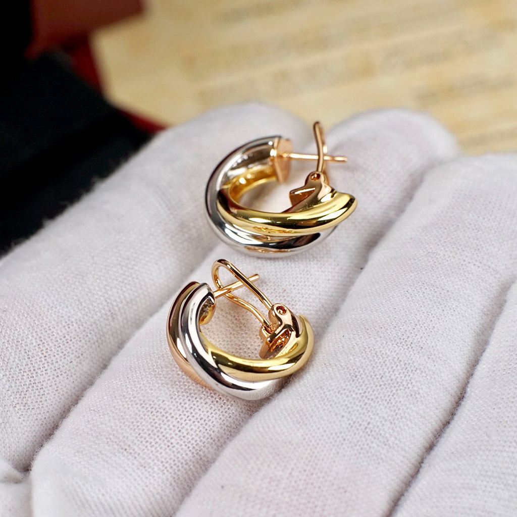 [Luxe Jewelry]TRINITY ON DIAMOND CLASSIC EARRINGS