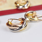 [Luxe Jewelry]TRINITY ON DIAMOND CLASSIC EARRINGS