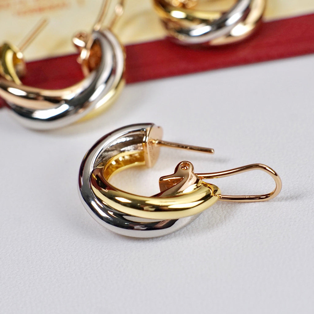 [Luxe Jewelry]TRINITY ON DIAMOND CLASSIC EARRINGS