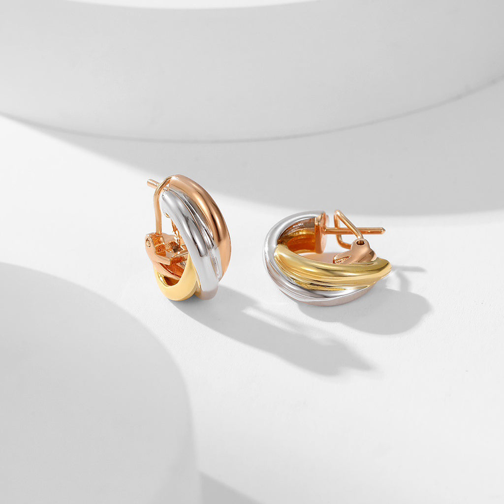 [Luxe Jewelry]TRINITY ON DIAMOND CLASSIC EARRINGS