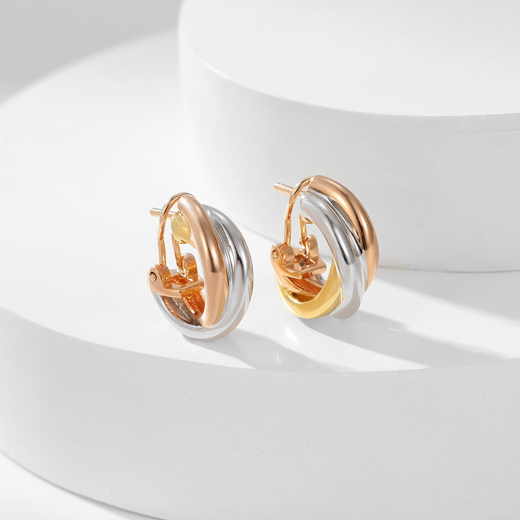 [Luxe Jewelry]TRINITY ON DIAMOND CLASSIC EARRINGS