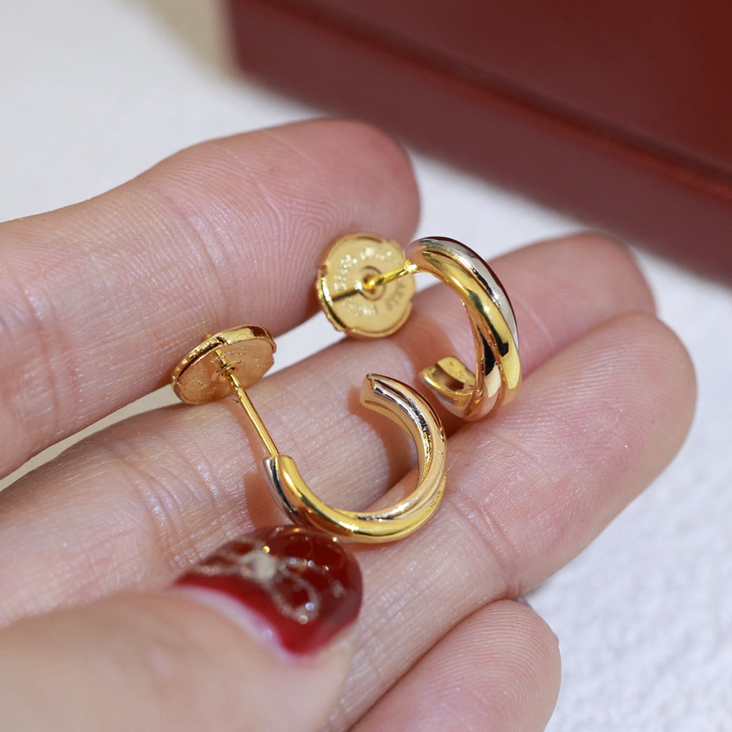 [Luxe Jewelry]TRINITY ON DIAMOND MINI EARRINGS