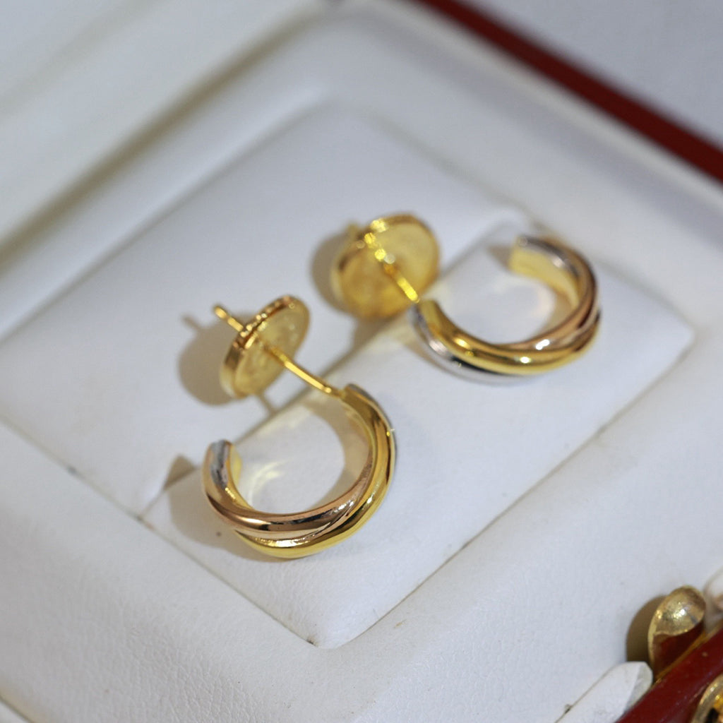 [Luxe Jewelry]TRINITY ON DIAMOND MINI EARRINGS