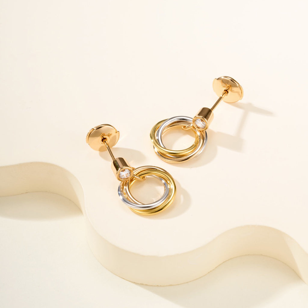 [Luxe Jewelry]TRINITY ON DIAMOND  EARRINGS