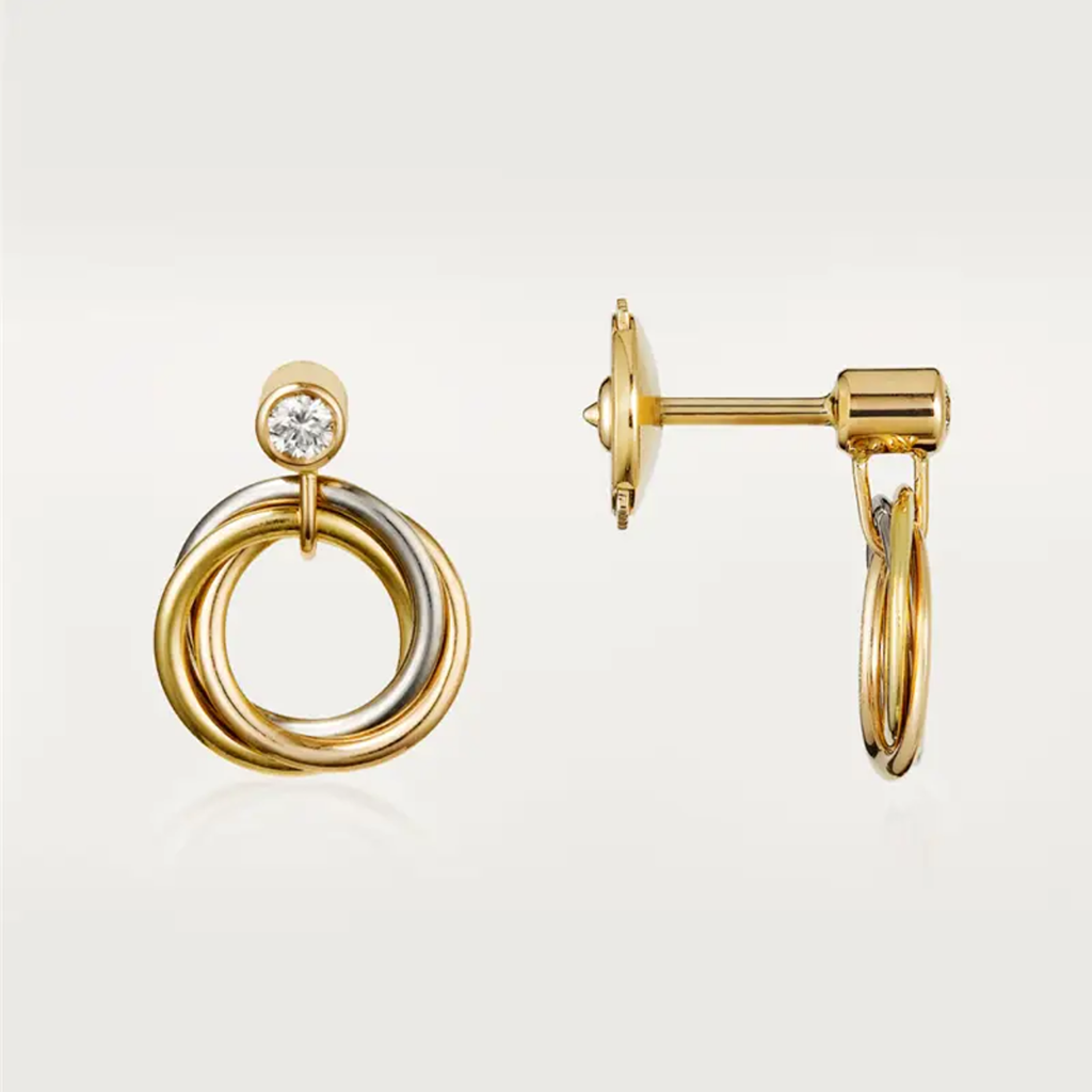 [Luxe Jewelry]TRINITY ON DIAMOND  EARRINGS