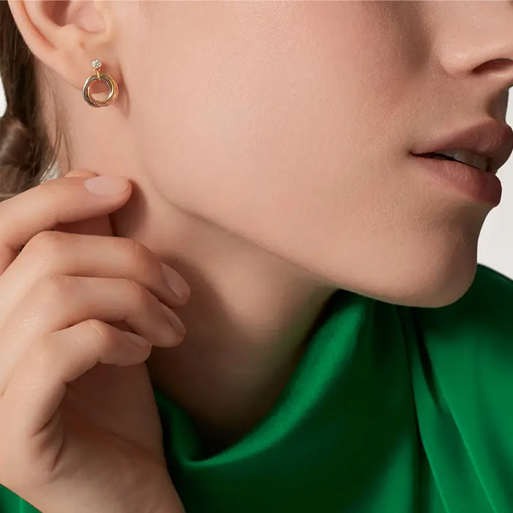 [Luxe Jewelry]TRINITY ON DIAMOND  EARRINGS