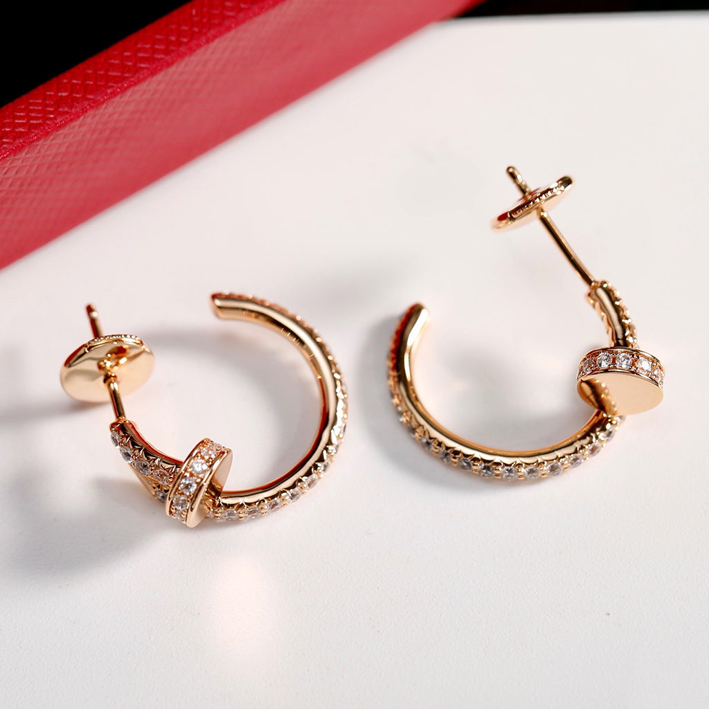 [Luxe Jewelry]JUSTE FULL DIAMOND SMALL EARRINGS
