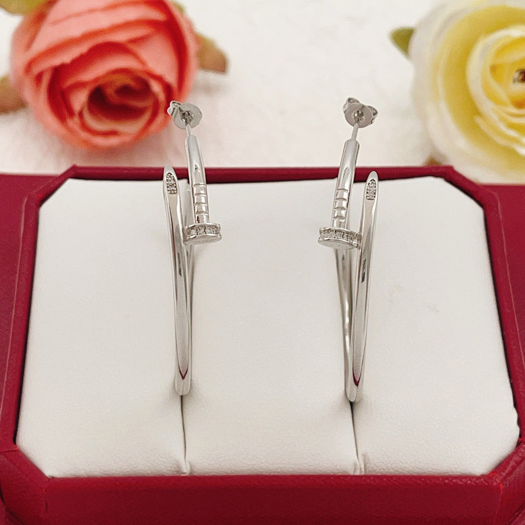 [Luxe Jewelry]JUSTE HALF DIAMOND LARGE EARRINGS