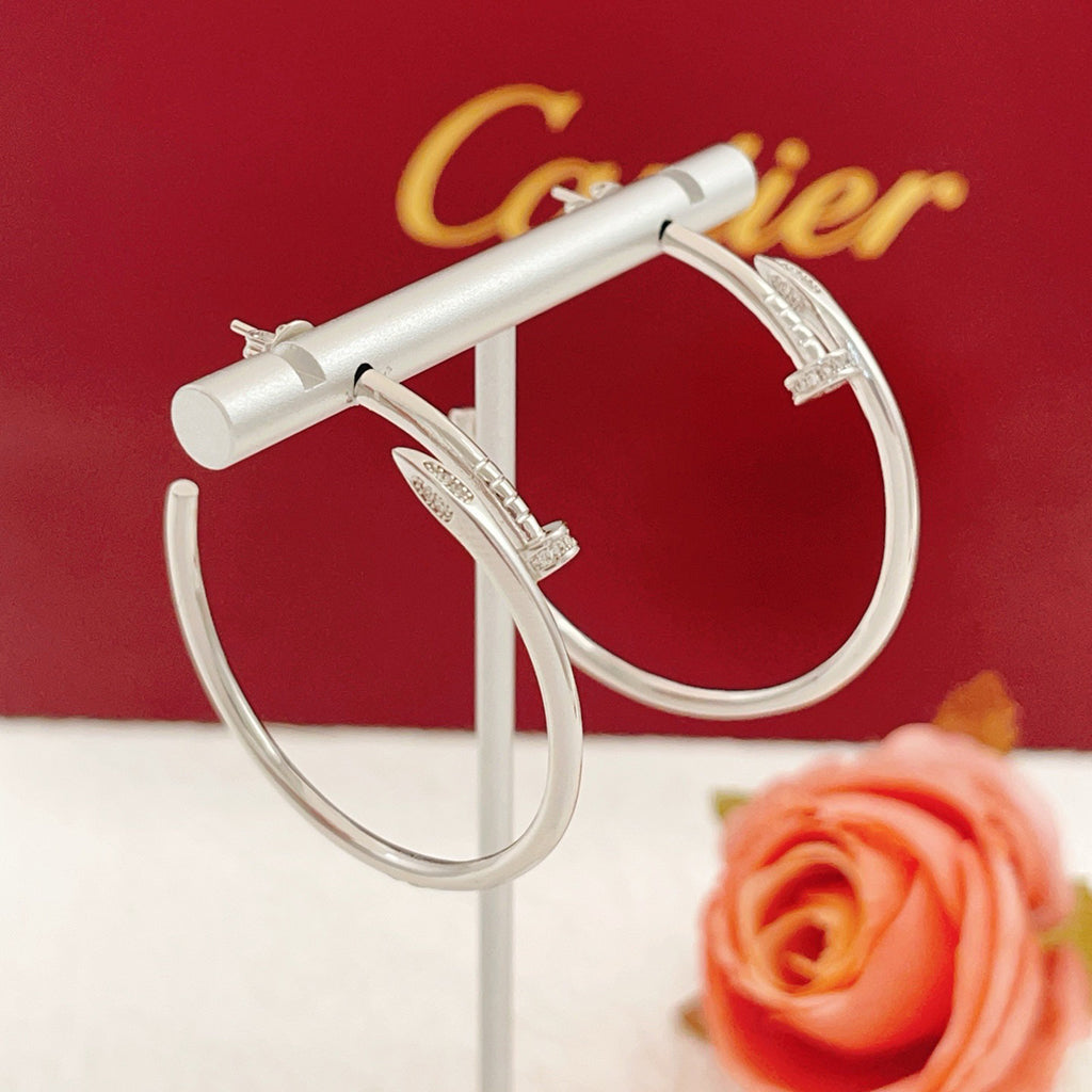 [Luxe Jewelry]JUSTE HALF DIAMOND LARGE EARRINGS