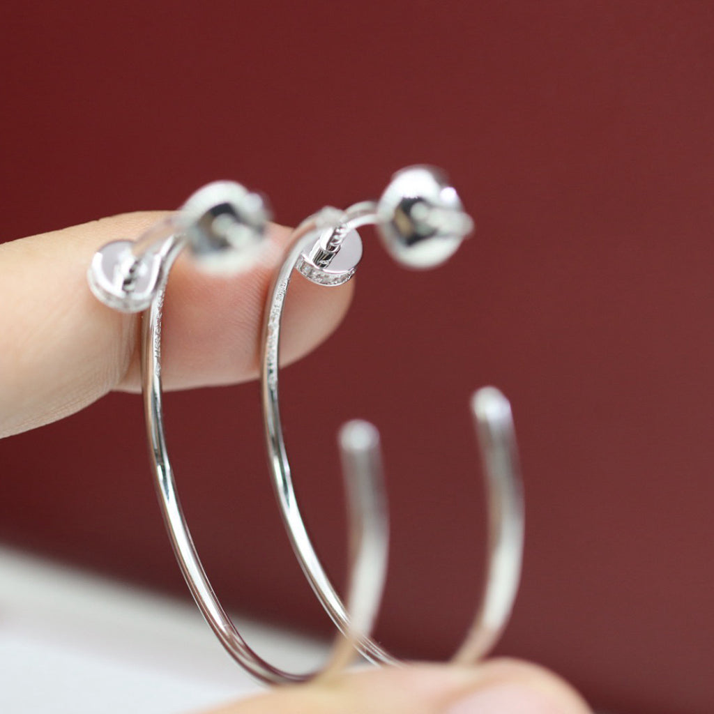 [Luxe Jewelry]JUSTE HALF DIAMOND LARGE EARRINGS