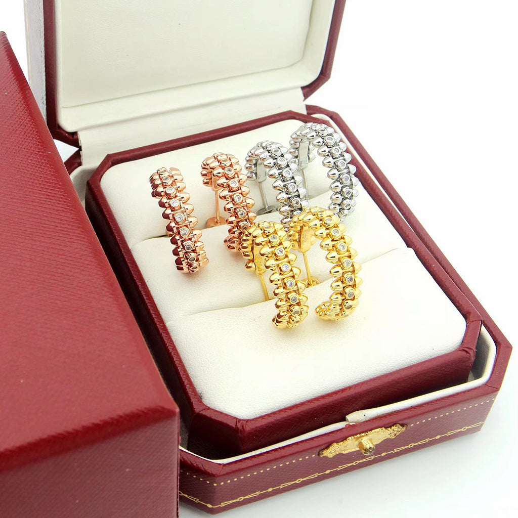 [Luxe Jewelry]CLASH FULL DIAMOND MEDIUM EARRINGS