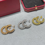 [Luxe Jewelry]CLASH FULL DIAMOND MEDIUM EARRINGS