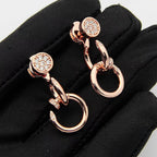 [Luxe Jewelry]JUSTE HALF DIAMOND DOUBLE EARRINGS
