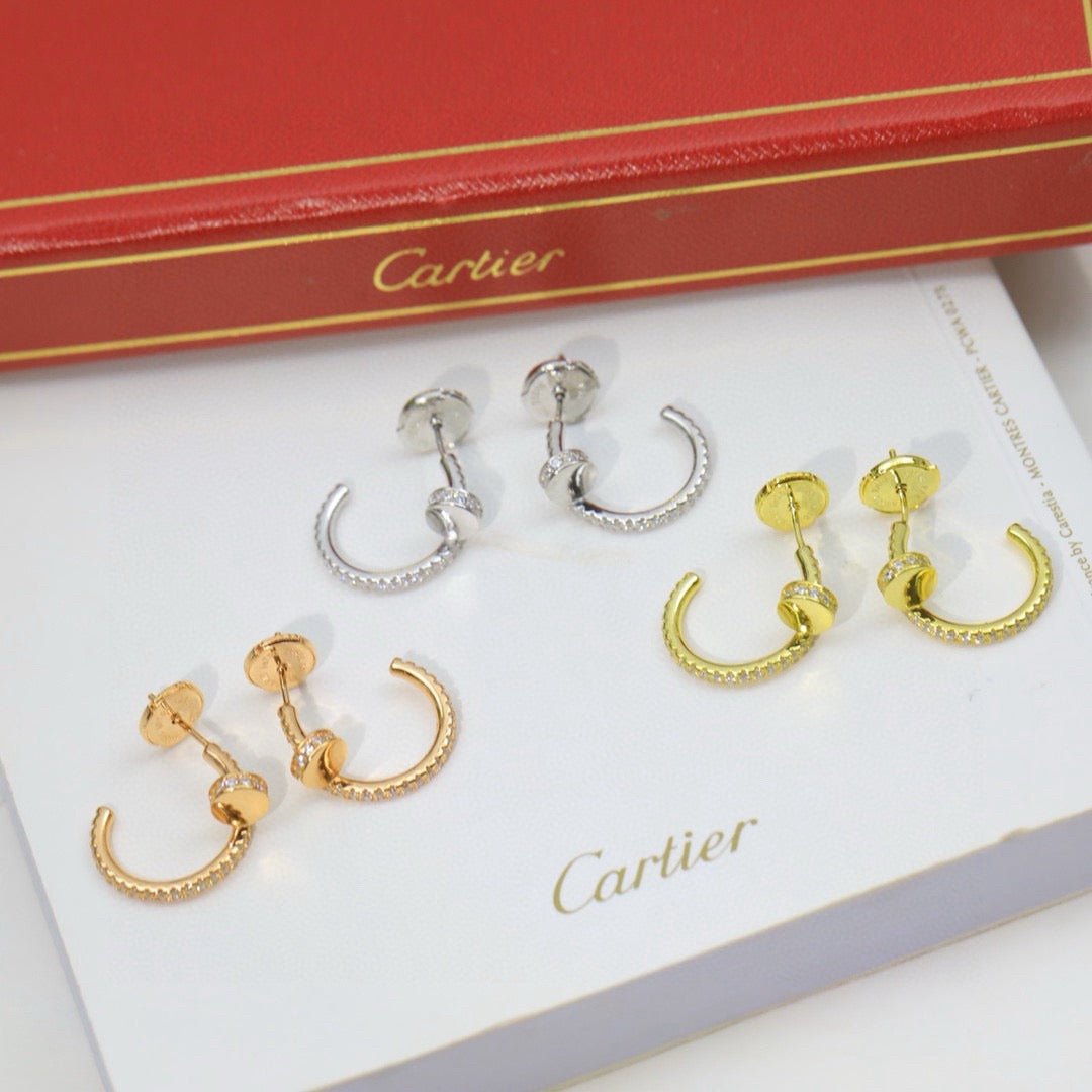 [Luxe Jewelry]JUSTE FULL DIAMOND DOUBLE EARRINGS