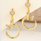 [Luxe Jewelry]JUSTE HALF DIAMOND DOUBLE EARRINGS