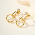 [Luxe Jewelry]JUSTE HALF DIAMOND DOUBLE EARRINGS