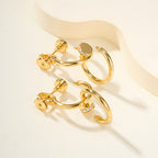 [Luxe Jewelry]JUSTE HALF DIAMOND DOUBLE EARRINGS