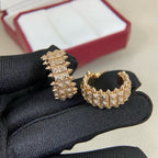 [Luxe Jewelry]CLASH 9.2MM FULL DIAMOND DOUBLE ROW EARRINGS