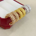[Luxe Jewelry]CLASH 9.2MM FULL DIAMOND DOUBLE ROW EARRINGS