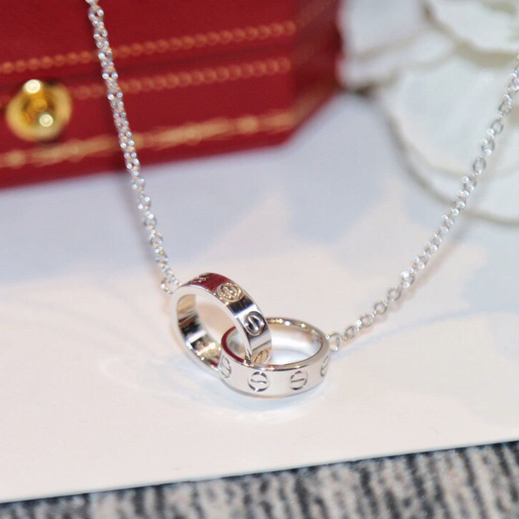 [Luxe Jewelry]LOVE DOUBLE RING NECKLACE