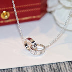 [Luxe Jewelry]LOVE DOUBLE RING NECKLACE