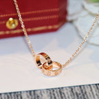 [Luxe Jewelry]LOVE DOUBLE RING NECKLACE
