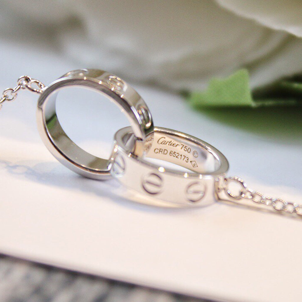 [Luxe Jewelry]LOVE DOUBLE RING NECKLACE